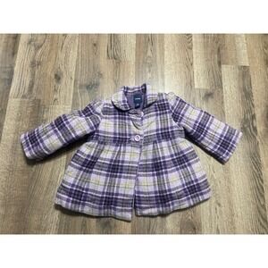 Baby Gap Jacket, Infant Girls 18-24 Months, Purple Green Yellow Baby Button